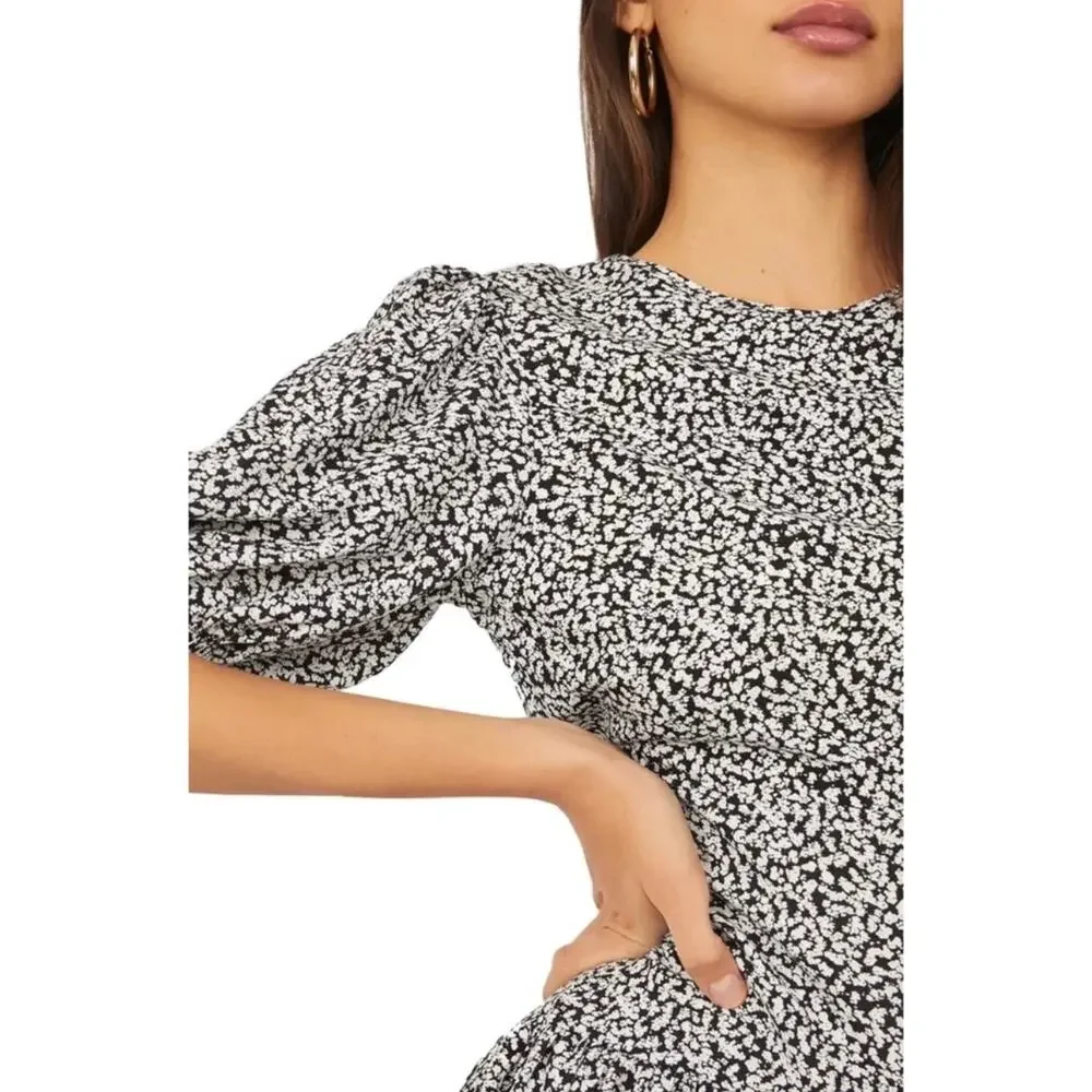 Free People Dancing In The Dark Mini Dress Medium Black & White Flowers